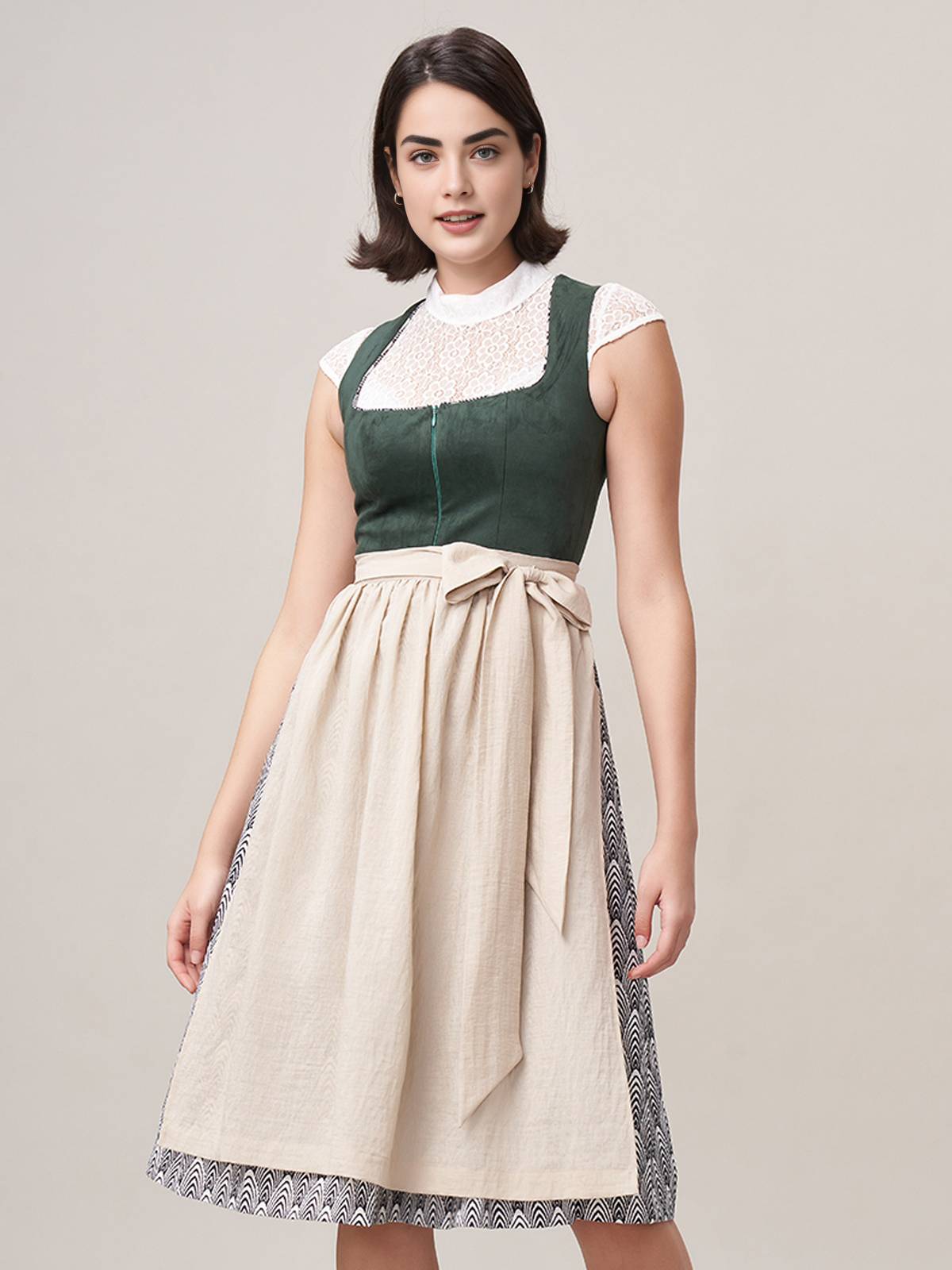 Samt Bluse in Grün – perfekt für ein stilvolles Dirndl-Outfit