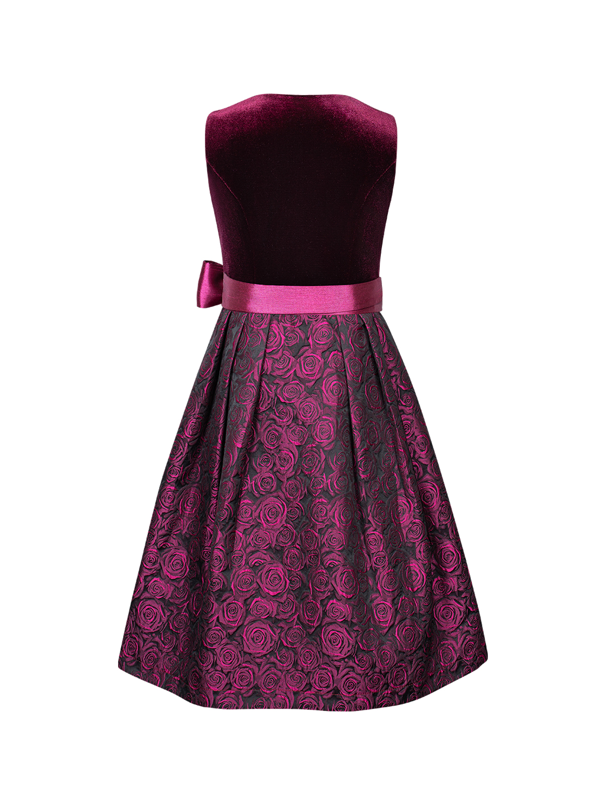 Modernes Dirndl in Rot mit schmaler Taille und raffiniertem Schnitt